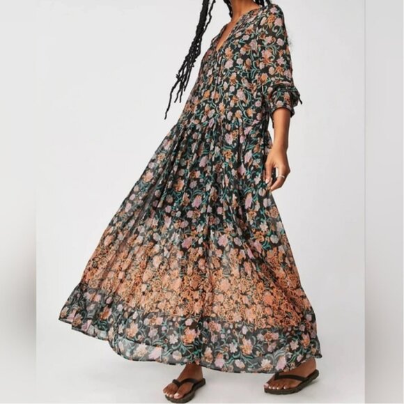 Free People See It Throw With Slip Dress Under Maxi Dress - Picture 1 of 8